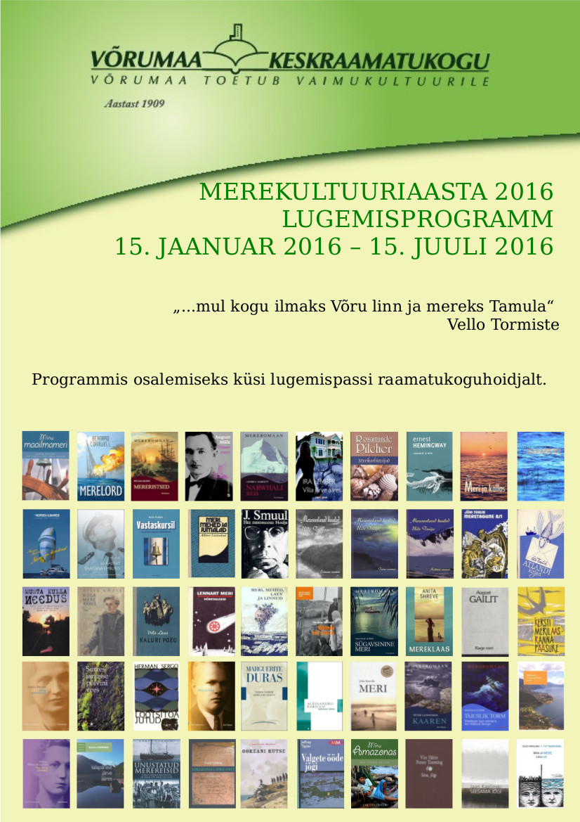Merekultuuriaasta lugemisprogrammis osalejate  lugemissoovitused
