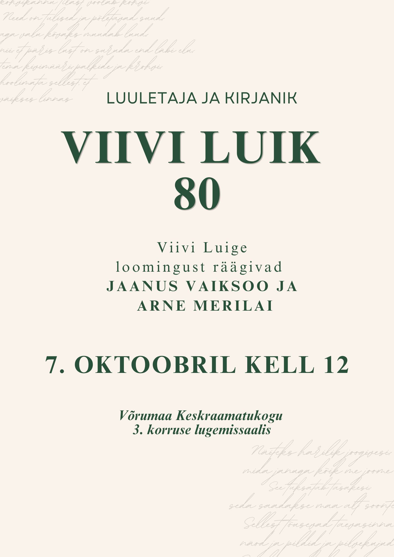 Viivi Luik 80